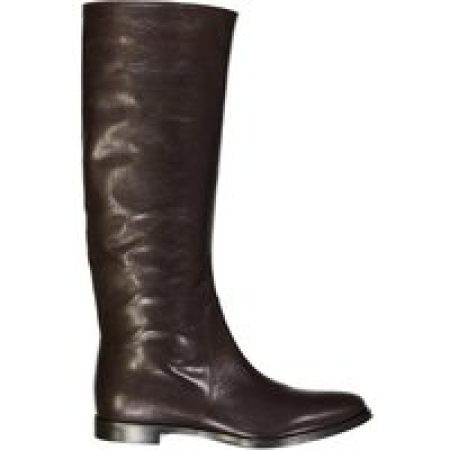 sergio rossi Boots - Leather Boots With Minimalistic Design in bruin