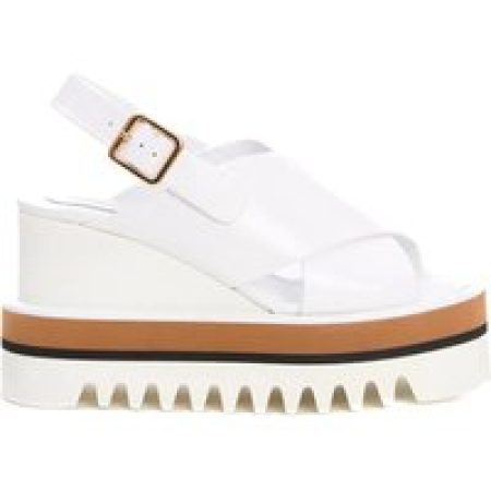 Paloma Barceló Sandalen - White Leather Crossover High Wedge in wit