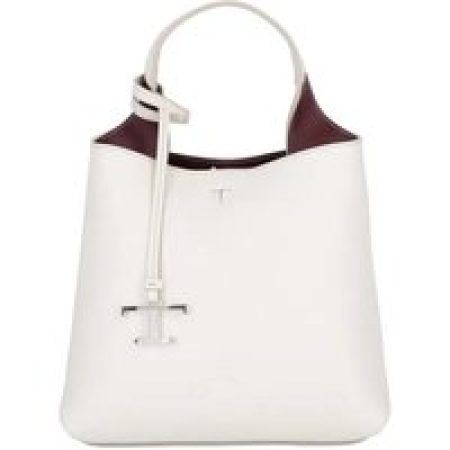 Tod's Crossbody bags - Textured White Leather Handbag With Silver Charm in wit