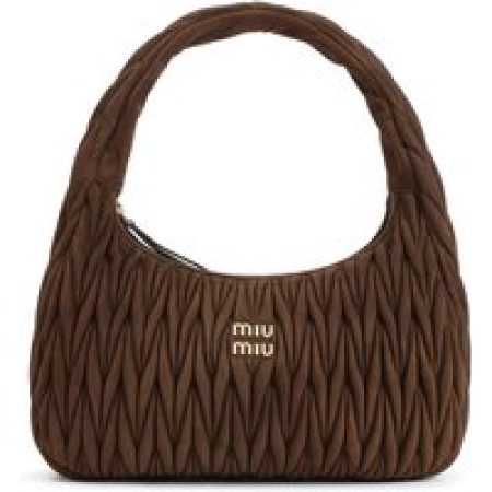 Miu Miu Crossbody bags - Quilted Suede Handbag With Spacious Interior in bruin