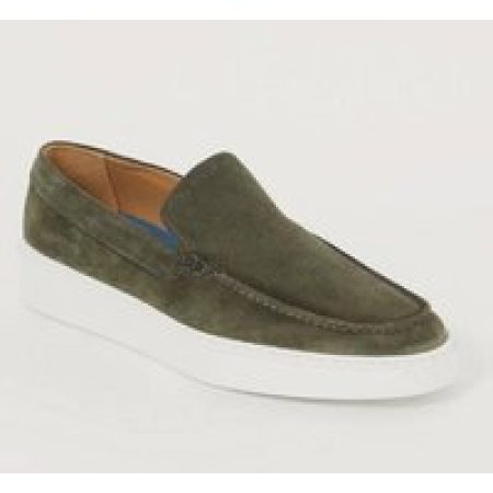 Giorgio 13781 suede loafer groen witte zool