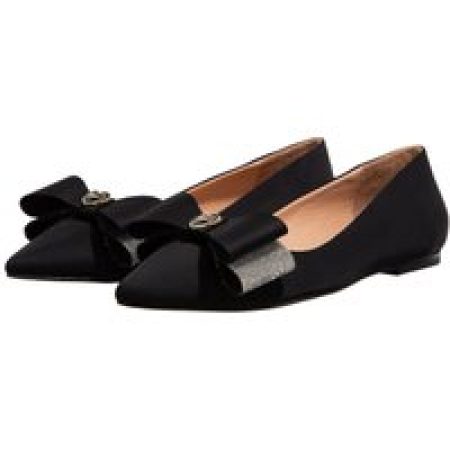 Love Moschino Loafers & ballerina schoenen - Double Bow Ballerina in zwart