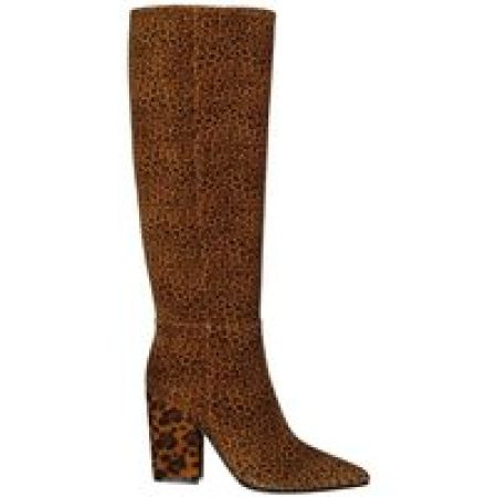 sergio rossi Boots - Leopard-Print Leather Boots With Pointed Toe And C in bruin