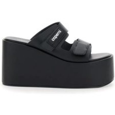Coperni Sandalen - Black Wedges With Logo Patch On The Front in zwart