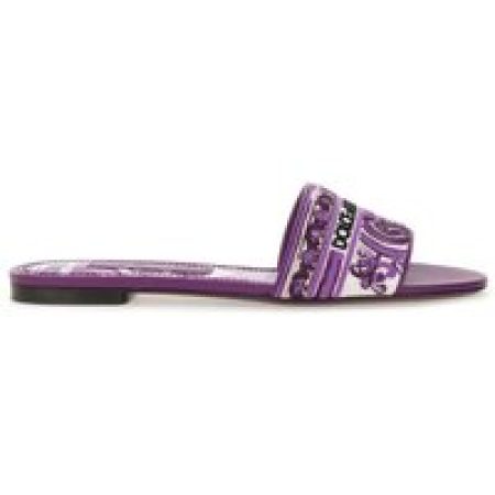 Dolce&Gabbana Sandalen - Purple Slide Sandal With Intricate Embroidery in paars
