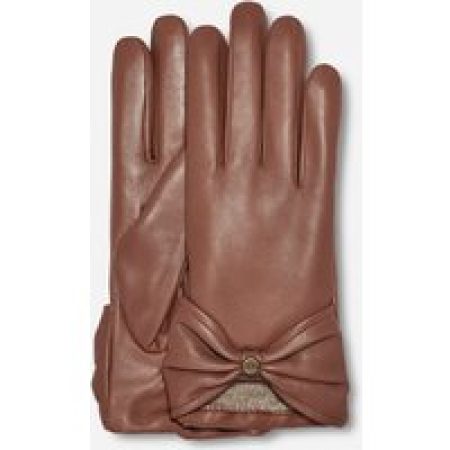 UGG® W Classic Lthr Shorty Tech Glv in Brown