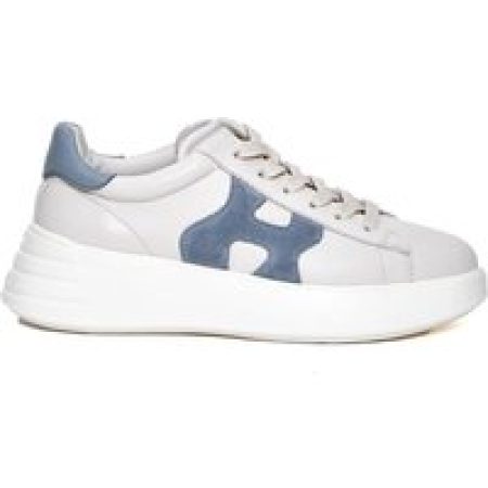 Hogan Low-Top Sneakers - Rebel Leather White H Light Blue Sneakers in wit