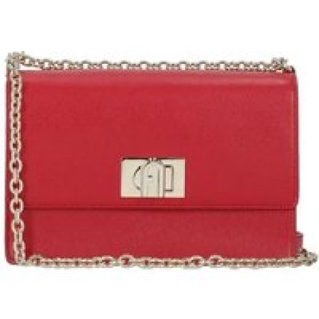 Furla Shoppers - Red Pebbled Leather Shoulder Bag in rood