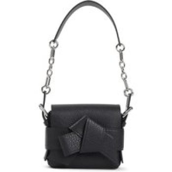 Acne Studios Shoppers - Musubi Black Grained Lamb Leather Shoulder Bag in zwart