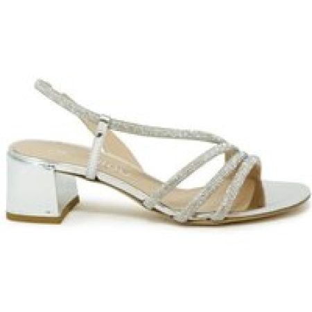 Ninalilou Sandalen - Silver Leather Sandal in zilver
