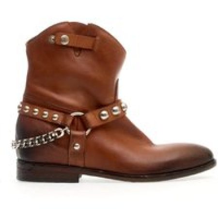 Strategia Boots - Texan Leather Cork Washed Studs in bruin
