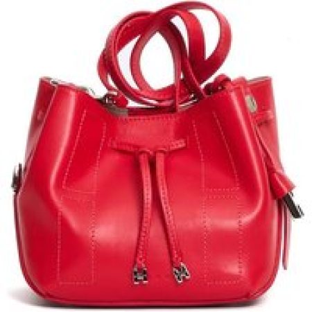 Hogan Bucket bags - Mini Red Leather Bucket Bag With Adjustable Strap in rood