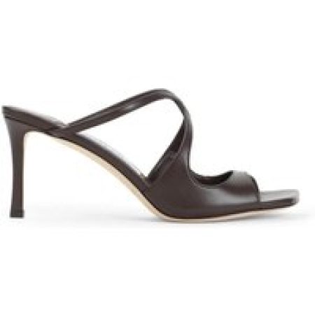 Jimmy Choo Sandalen - Peep-Toe Brown Sandals With Crisscross Straps And in zwart