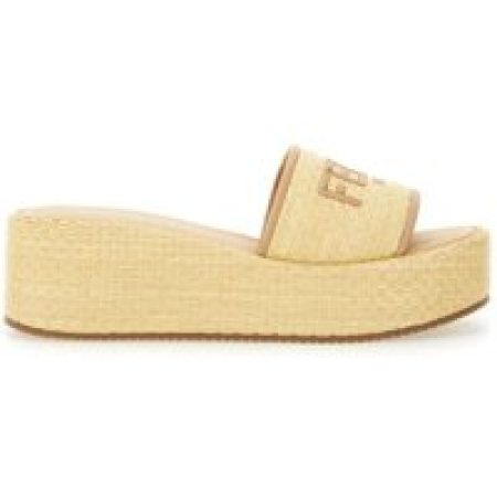 Fendi Sandalen - "Fendi Sunshine" Flatform Slide Sandal in beige