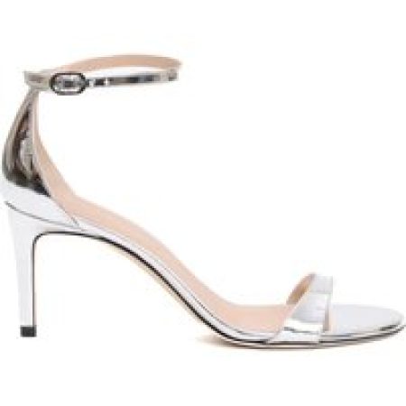 Stuart Weitzman Sandalen - Silver Laminated Sandal 75Mm Heel in zilver