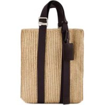 Jacquemus Totes - Le Panier Tote Bag  - Dark Brown - Raphia in beige