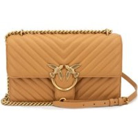 Pinko Hobo bags - Chevron Quilted Nappa Leather Shoulder Bag in bruin