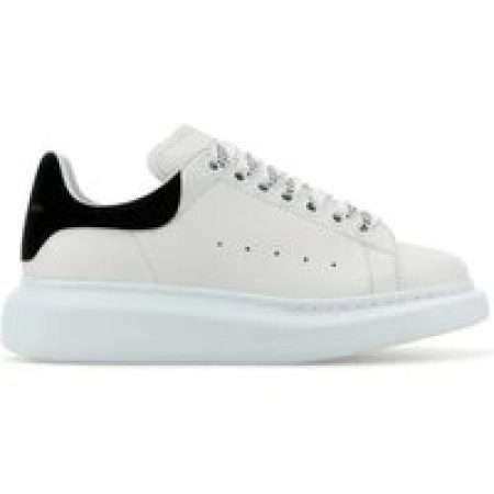Alexander McQueen Low-Top Sneakers - White Leather Sneakers With Contrasting Heel Tab in wit