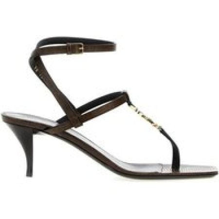 Saint Laurent Sandalen - Cassandra Leather Flip-Flop Sandals in zwart