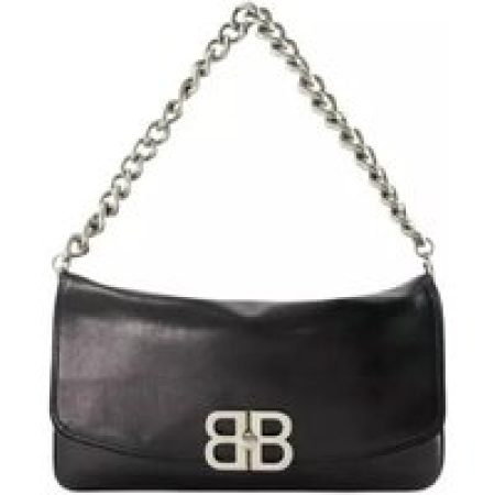 Balenciaga Shoppers - Bb Soft Flap Bag - Leather - Black in zwart