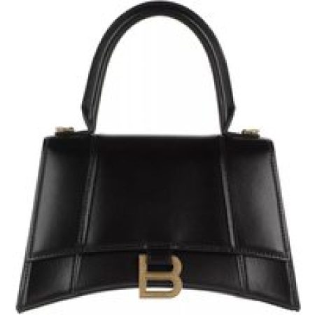 Balenciaga Satchels - Hourglass Small Handle Gold Monogramm Bag in zwart