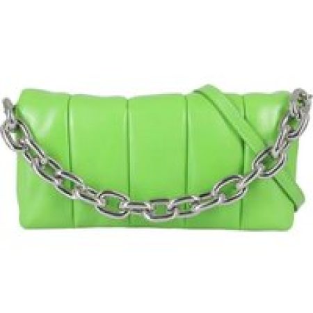 Stand Studio Hobo bags - Rectangular Green Lamb Leather Panel Bag in groen