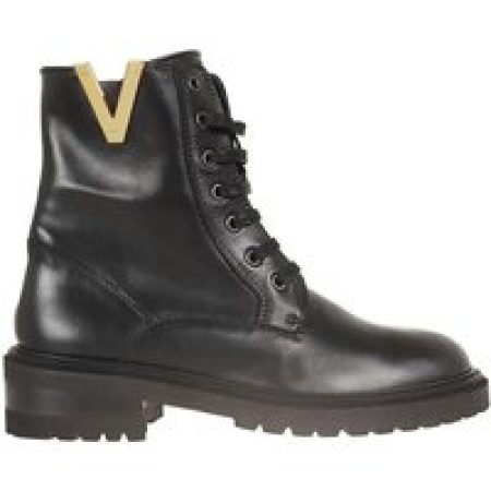 Via Roma 15 Boots - Black Leather Ankle Boots in zwart