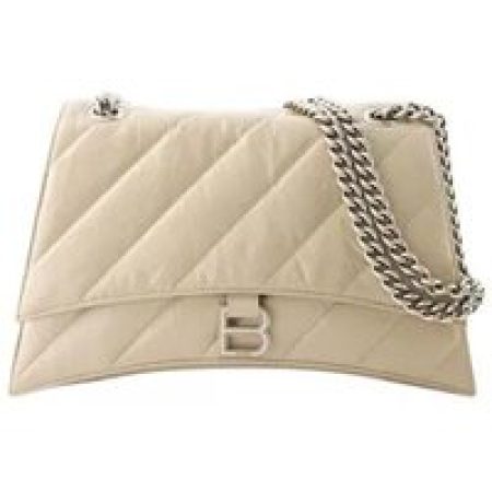 Balenciaga Shoppers - Crush Chain Hobo Bag - Leather - Taupe in beige