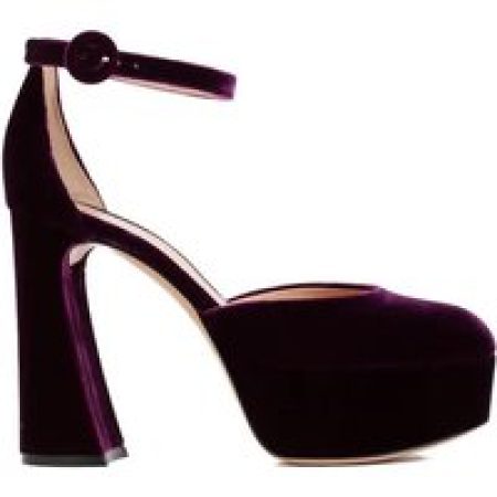 Gianvito Rossi Sandalen - Purple Velvet Platform Sandals in paars