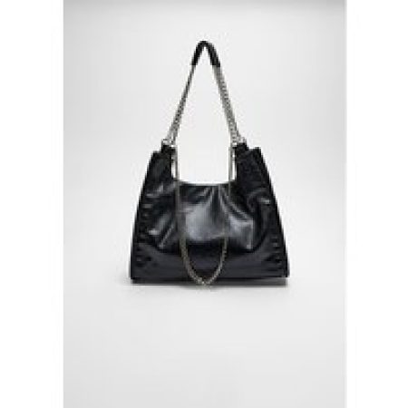 Stradivarius Tote met leereffect en ketting  Zwart OS