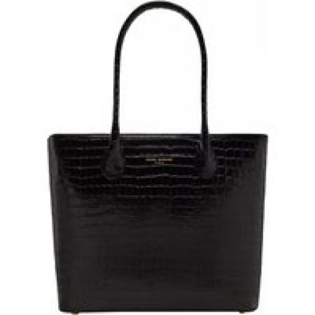 Isabel Bernard Shoppers & Totes - Honoré Lysanne Croco Black Calfskin Leather Should in zwart