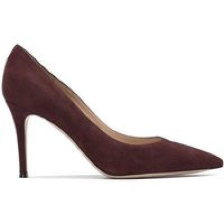 Gianvito Rossi Hoge hakken - Pointed Toe Burgundy Suede Pumps in rood