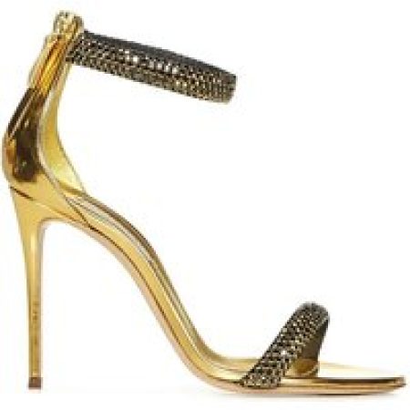 Casadei Sandalen - Stiletto Heel Sandals With Crystal Bands in goud