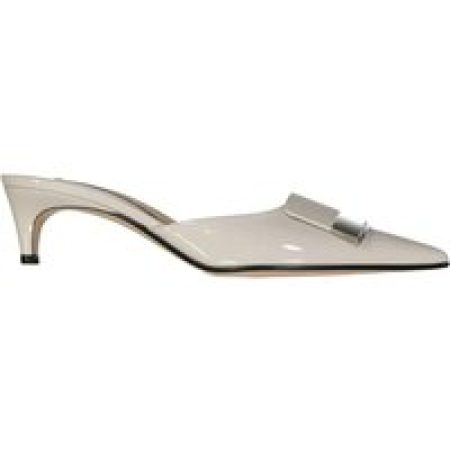 sergio rossi Slippers & Mules - Pointed Toe Patent Leather Mules in beige