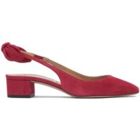 Aquazzura Hoge hakken - Red Suede Heeled Pumps in rood