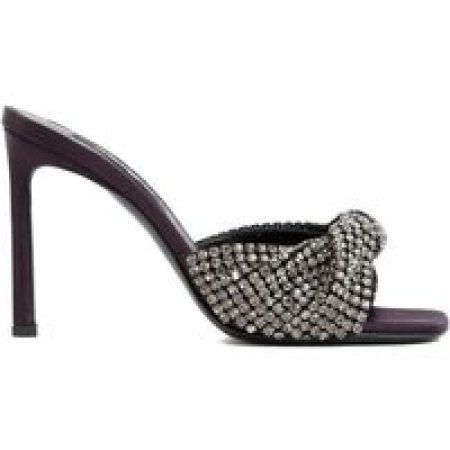 sergio rossi Slippers - Evangelie Mule Black Satin Shoes in zwart