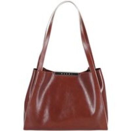 Marni Shoppers & Totes - Bordeaux Shiny Leather Tote Bag in rood
