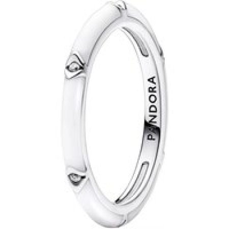 Pandora Ringen - Sterling silver ring with clear cubic zirconia and in white