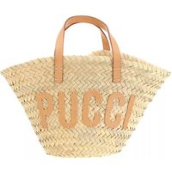 Emilio Pucci Bucket bags - Bucket Bag Palm Straw And Techno Twill in beige