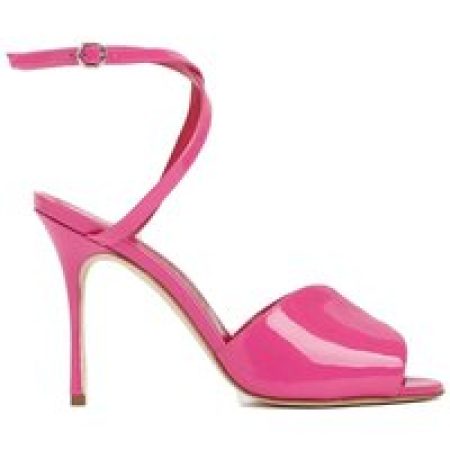 Manolo Blahnik Sandalen - Pink Patent Calf Leather Hourani Sandal in roze