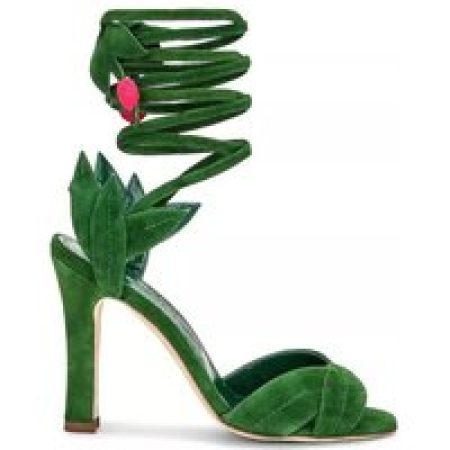 Manolo Blahnik Sandalen - Ossie 105 Wrap Sandals in groen
