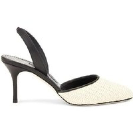 Manolo Blahnik Hoge hakken - Casam 70 Raffia Pumps in beige