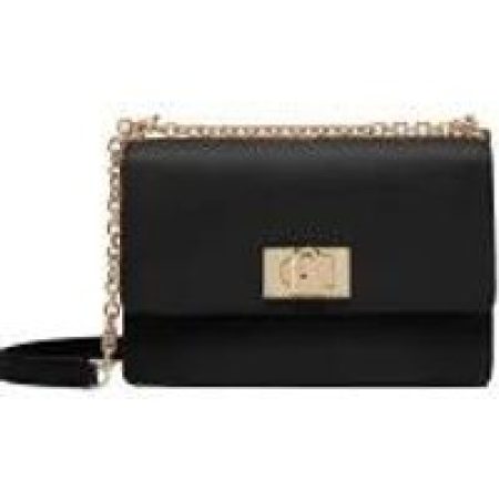 Furla Hobo bags - Structured Black Shoulder Bag With Gold-Tone Clasp in zwart