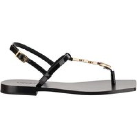 Versace Sandalen - V-Chain Leather Sandals in zwart