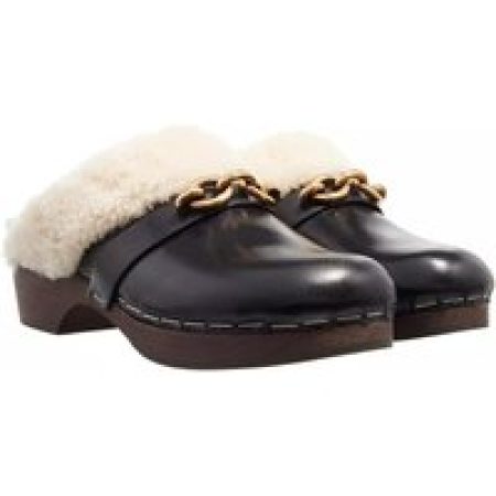 Saint Laurent Slippers - Le Maillon Clogs Sherling in zwart