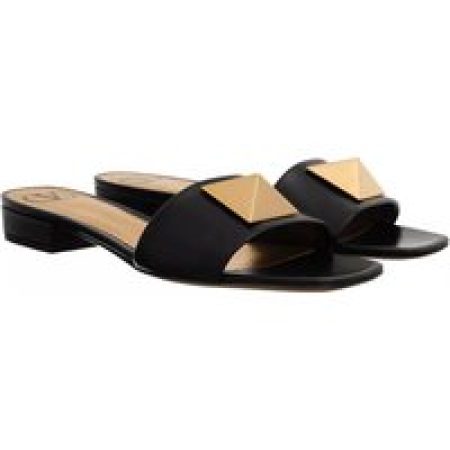 Valentino Garavani Slippers - Flat One Stud Mule in zwart