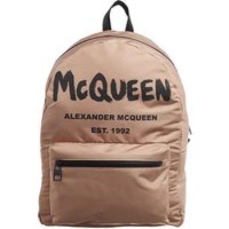 Alexander McQueen Rugzakken - Logo Print Backpack in beige