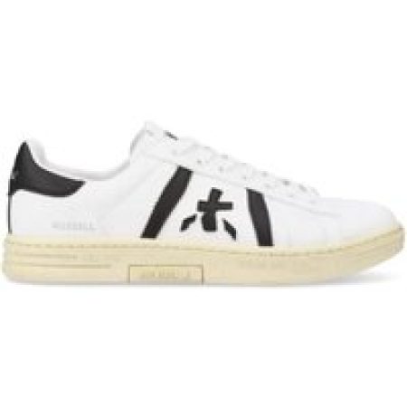 Premiata Low-Top Sneakers - White Leather Sneakers With Black Accents in wit