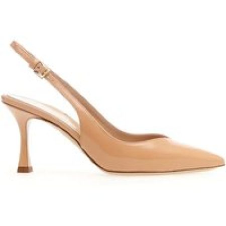Ninalilou Hoge hakken - 75Mm Heel Nude Patent Slingback in bruin