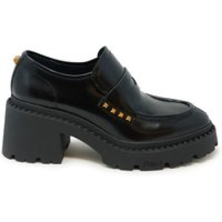Ash Hoge hakken - Black Leather Nelson Loafers in zwart